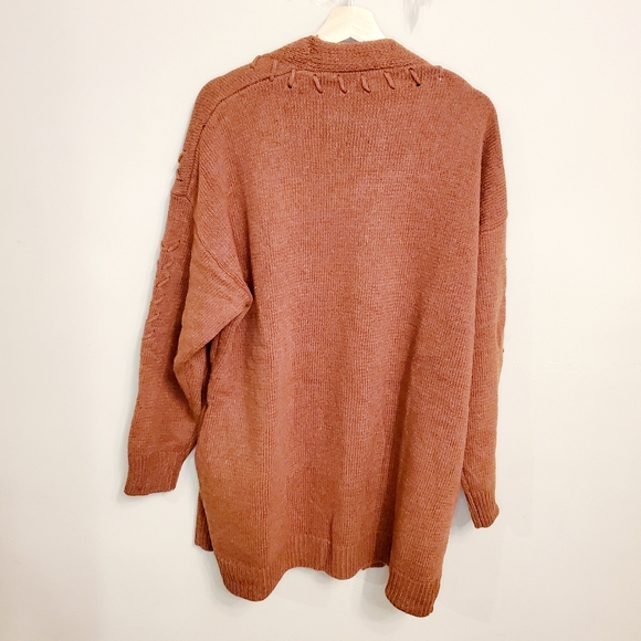 STITCH DETAILED KNIT CARDIGAN WITH POCKETS - Picture 7 of 10